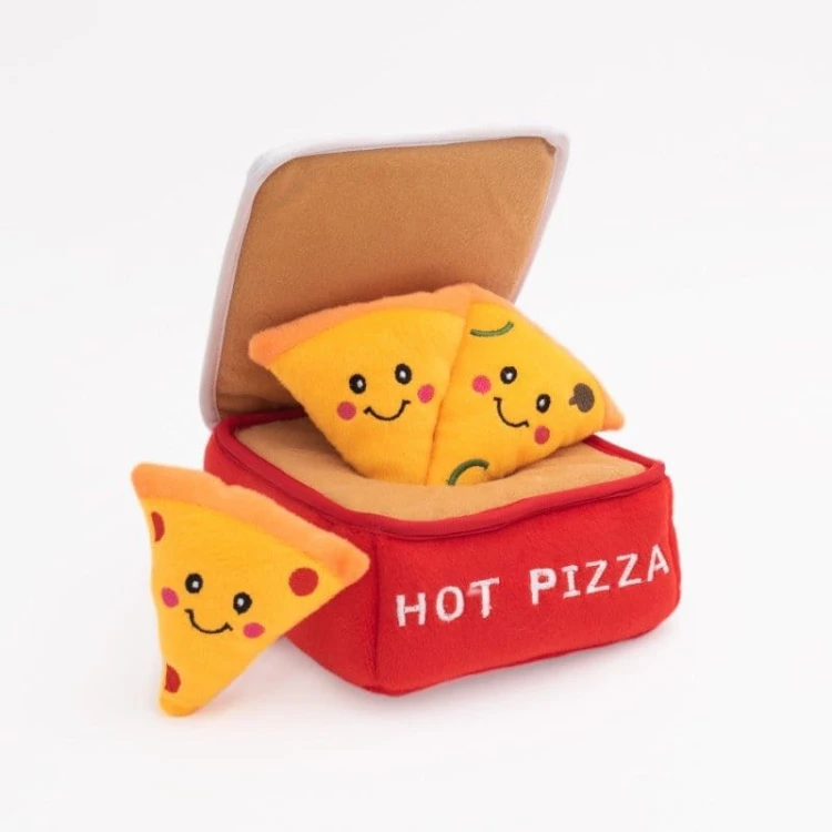 ZippyPaws pluszowa norka KARTON Z PIZZĄ