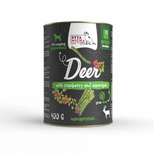 Syta Micha Karma mokra dla psa Jeleń z żurawiną i szparagami 400g