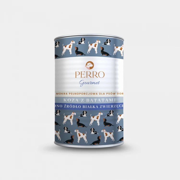 PERRO Karma mokra Koza z batatami – karma mokra monobiałkowa formuła dla psów dorosłych 400g
