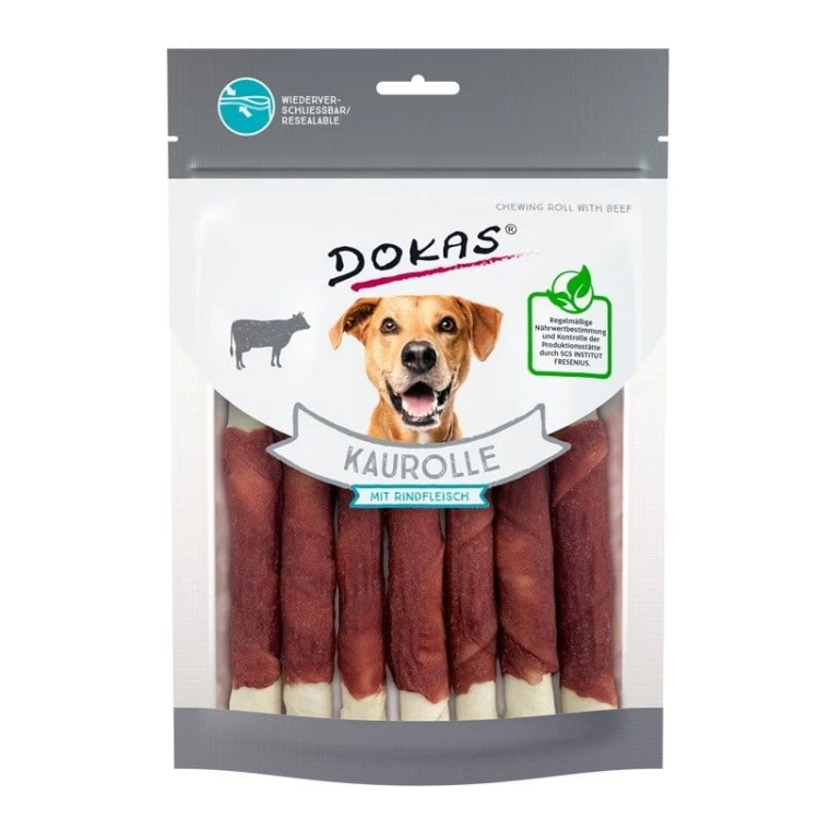 DOKAS Rolki z wołowiną 190g Przysmaki dla psa