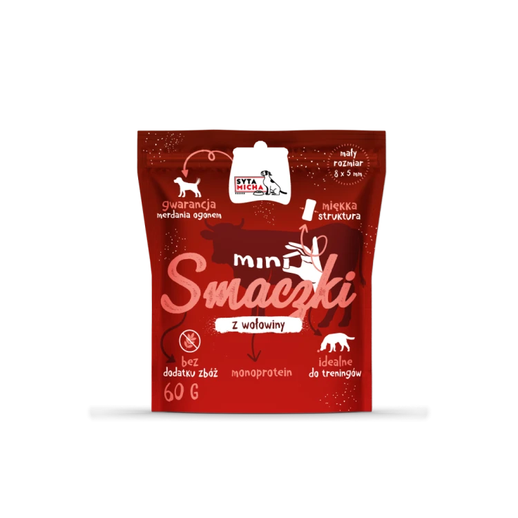 Syta Micha Mini smaczki dla psa z wołowiną 60g