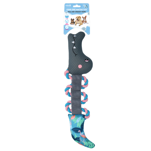 CoolPets Pull me! Crocky rope (Flamingo) KROKODYL na linie zabawka do wody