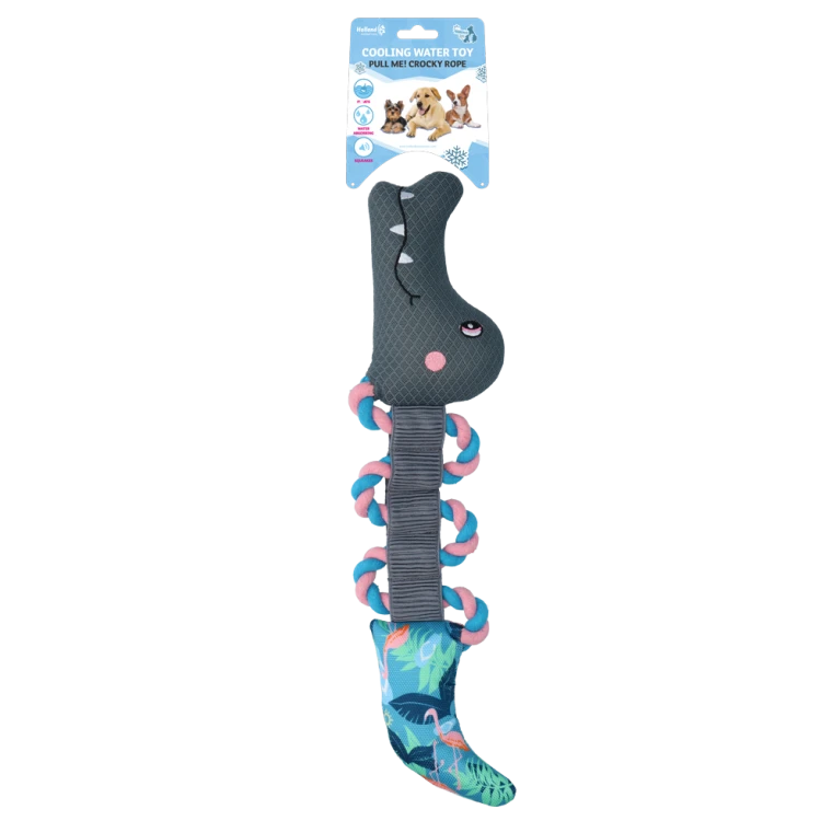 CoolPets Pull me! Crocky rope (Flamingo) KROKODYL na linie zabawka do wody