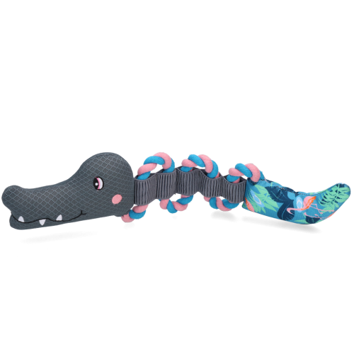 CoolPets Pull me! Crocky rope (Flower) KROKODYL z liną zabawka do wody