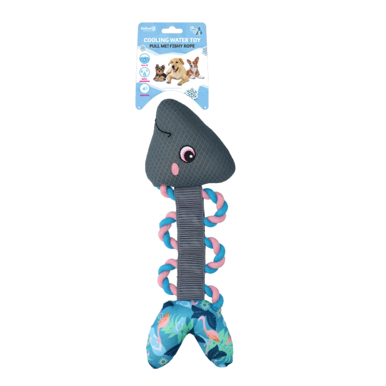 CoolPets Pull me! Fishy rope (Flamingo) RYBA z liną zabawka do wody