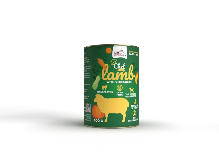 Syta Micha Karma mokra dla psa CHEF Jagnięcina z warzywami 400g