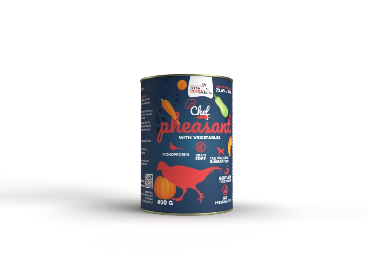 Syta Micha Mokra karma dla psa CHEF Bażant z warzywami 400g