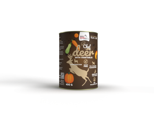 Syta Micha Mokra karma dla psa CHEF Jeleń z warzywami 400g
