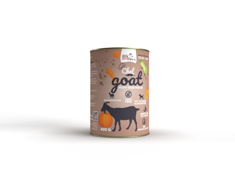 Syta Micha Mokra karma dla psa CHEF Koza z warzywami 400g