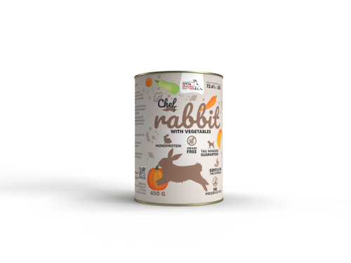 Syta Micha Mokra karma dla psa CHEF Królik z warzywami 400g
