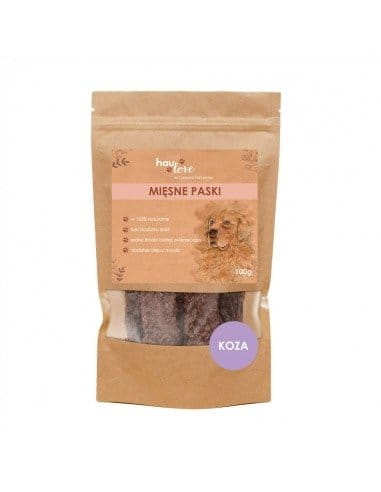 HAULOVE Mięsne Paski - Koza 100g Przysmaki dla psa