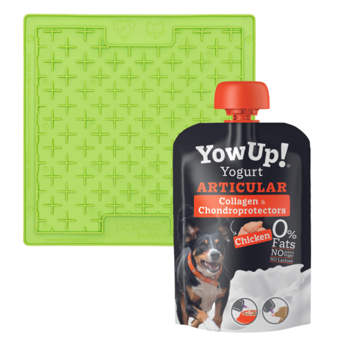 ZESTAW! Mata LickiMat® Classic Buddy™ + YOW UP! Zdrowe Stawy Jogurt dla psa z kurczakiem