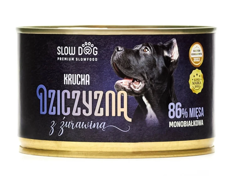 SLOW DOG Karma mokra Krucha dziczyzna z żurawiną 410g