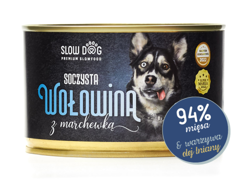 SLOW DOG Karma mokra Soczysta wołowina z marchewką 410g