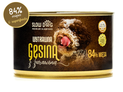 SLOW DOG Karma mokra Wytrawna gęsina z żurawiną 410g
