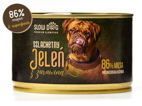 SLOW DOG Karma mokra Szlachetny jeleń z żurawiną 410g