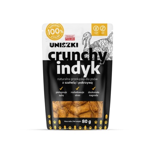 UNISZKI Crunchy Indyk - Szałwia Pokrzywa 80g Przysmaki dla psa