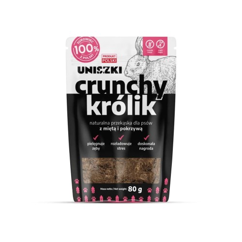 UNISZKI Crunchy Królik - Mięta Pokrzywa 80g Przysmaki dla psa