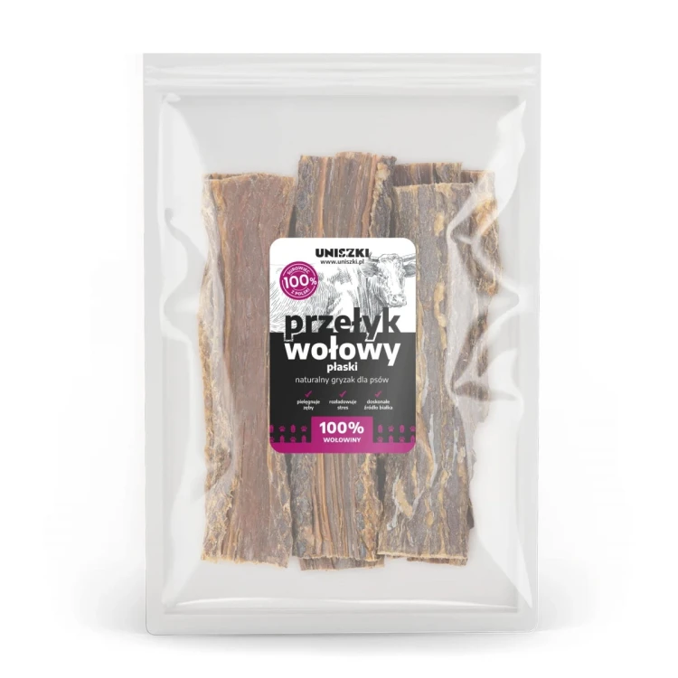 UNISZKI Przełyk wołowy płaski 100g Przysmaki dla psa