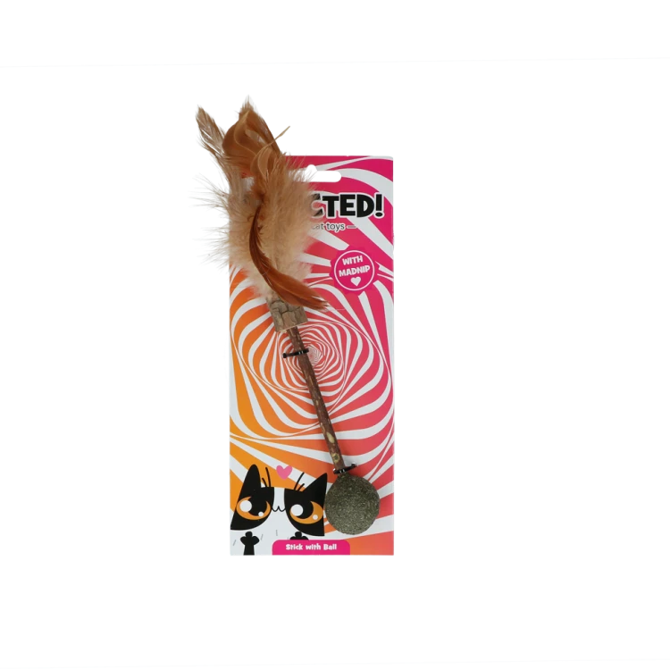 ADDICTED Patyk z piłeczką i piórkami MADNIP