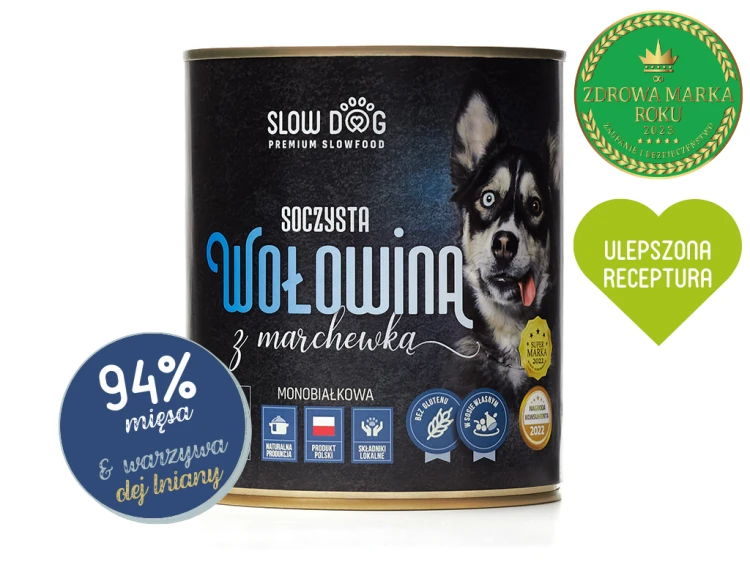 SLOW DOG Karma mokra Soczysta wołowina z marchewką 850g