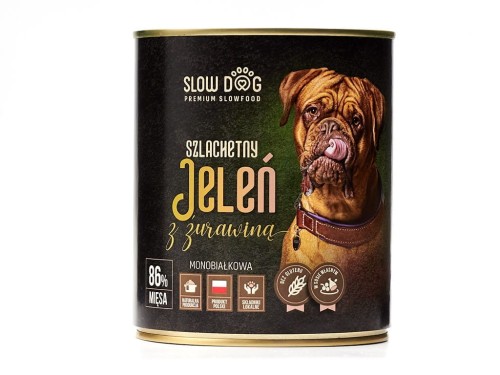 SLOW DOG Karma mokra Szlachetny jeleń z żurawiną 850g