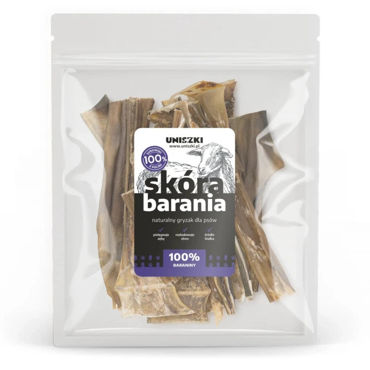 UNISZKI Skóra barania 100g Przysmaki dla psa