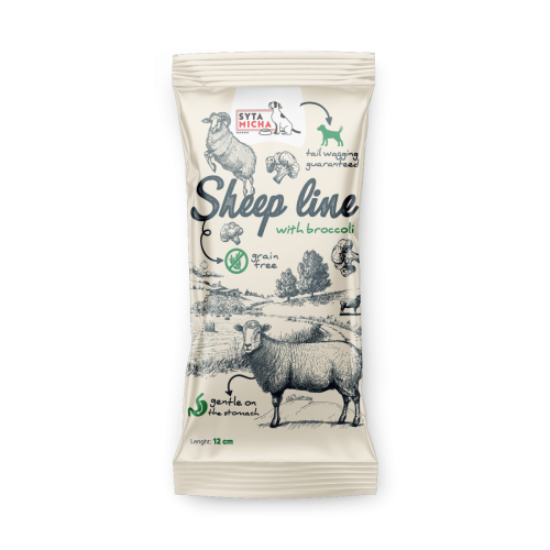 Syta Micha Sheep Line Kość do żucia Owca z brokułem 12cm