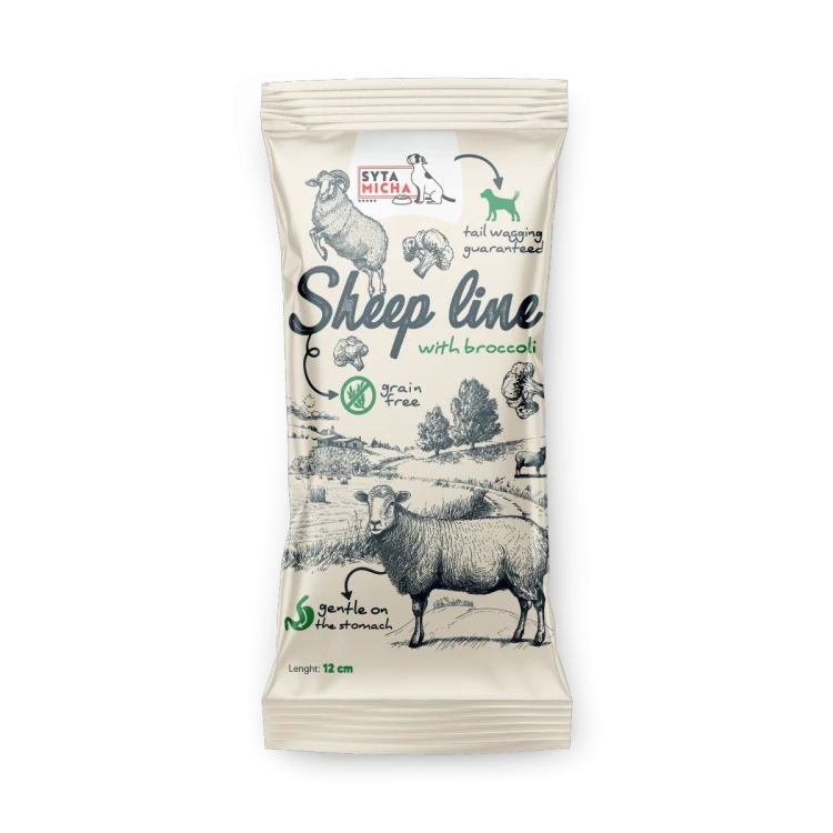 Syta Micha Sheep Line Kość do żucia Owca z brokułem 12cm