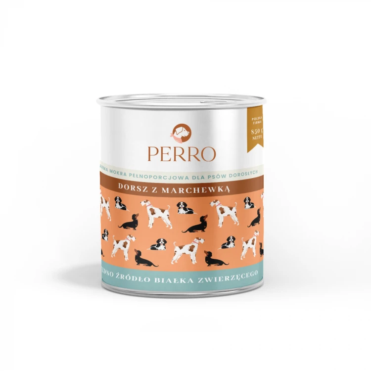 PERRO Dorsz z marchewką karma mokra dla psa 850g
