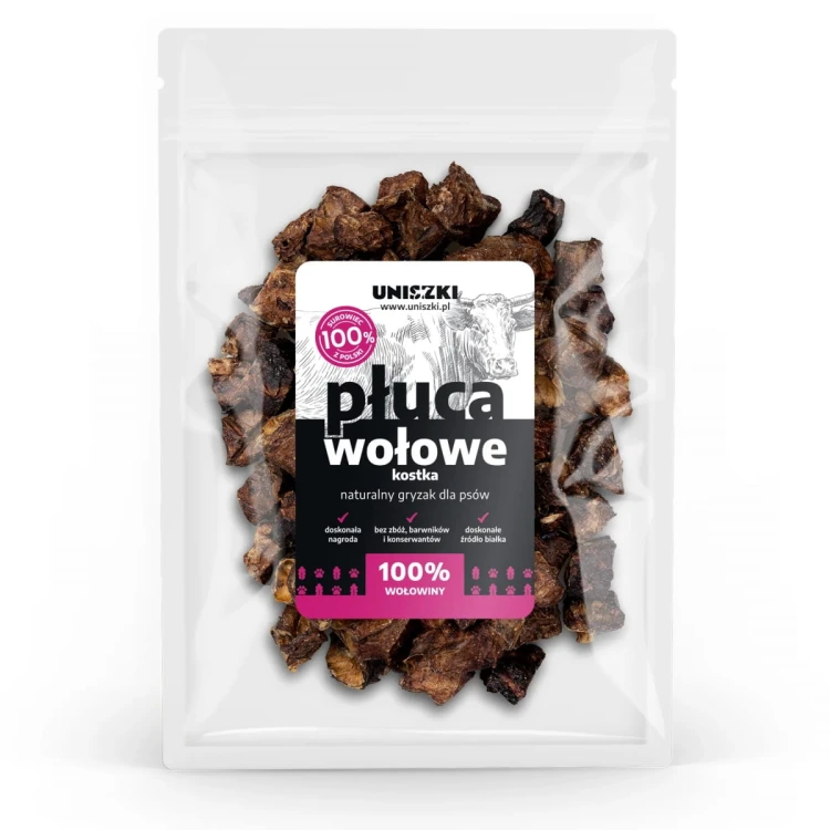 UNISZKI Płuca wołowe kostka 150g Przysmaki dla psa