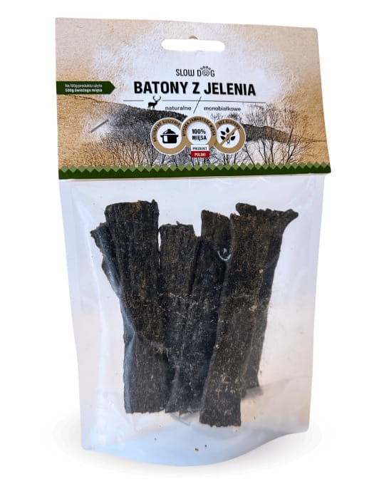 SLOW DOG Batony z jelenia 100g Przysmak dla psa