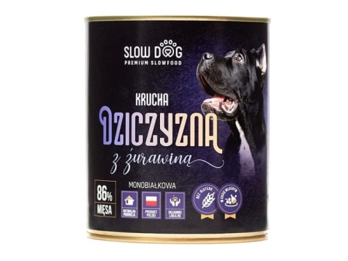 SLOW DOG Karma mokra Krucha dziczyzna z żurawiną 850g