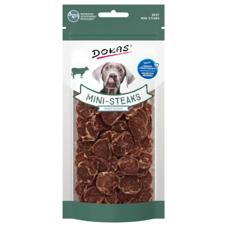 DOKAS Mini Steaks Wołowina 50g Przysmaki dla psa