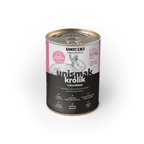 UNISZKI karma mokra dla psa UNIsmak królik z burakiem 410g
