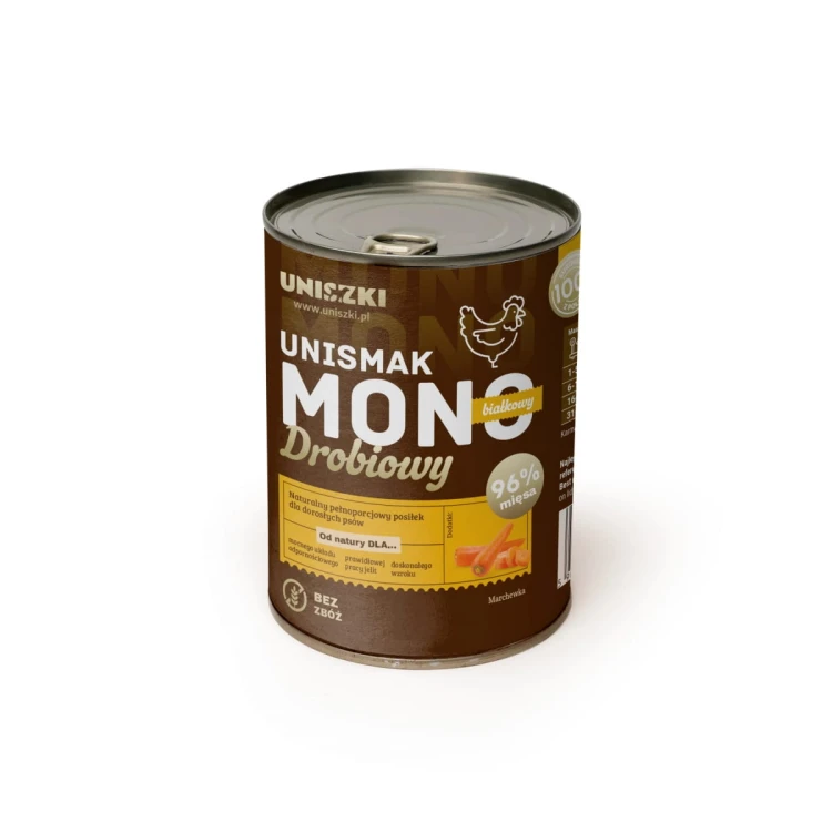 UNISZKI Karma mokra dla psa UNISMAK Mono Drobiowa 400g