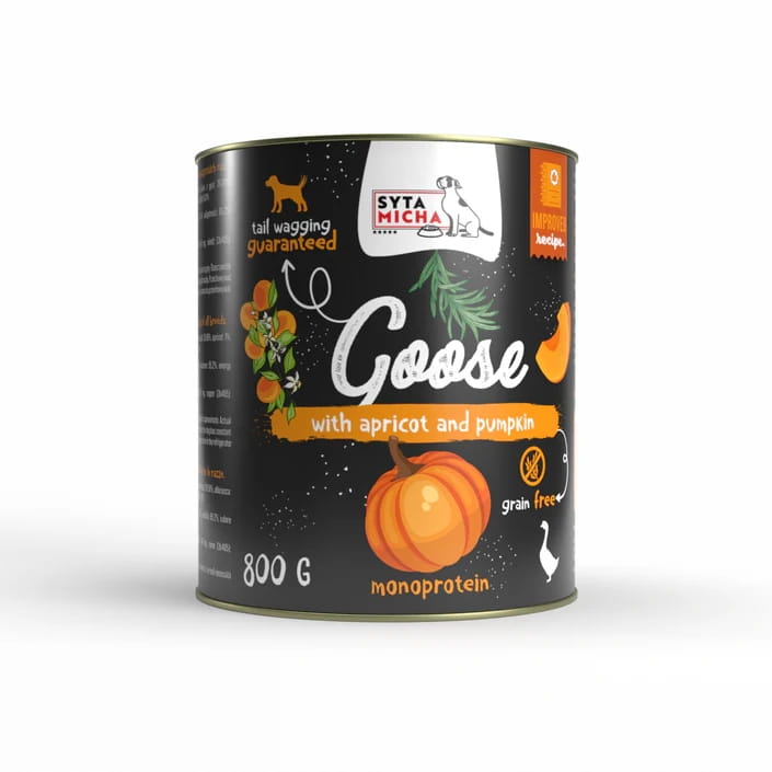 Syta Micha Karma mokra dla psa gęś z morelami i dynią 800g