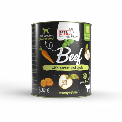 Syta Micha Karma mokra dla psa wołowina z marchewką i jabłkiem 800g