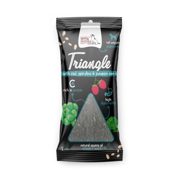 Syta Micha Trójkąt - Dorsz z jeleniem i spiruliną 2 szt. Przysmak dla psa