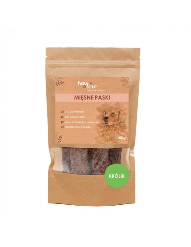 HAULOVE Mięsne Paski - Królik 100g Przysmaki dla psa
