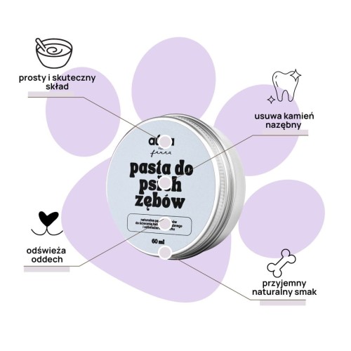 AUNA PASTA do psich zębów 30 ml KOKOS - BANAN neutralizuje zapach i usuwa kamień