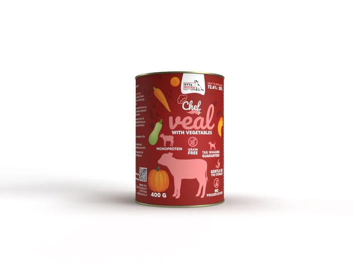 Syta Micha Karma mokra dla psa CHEF Cielęcina z warzywami 400g