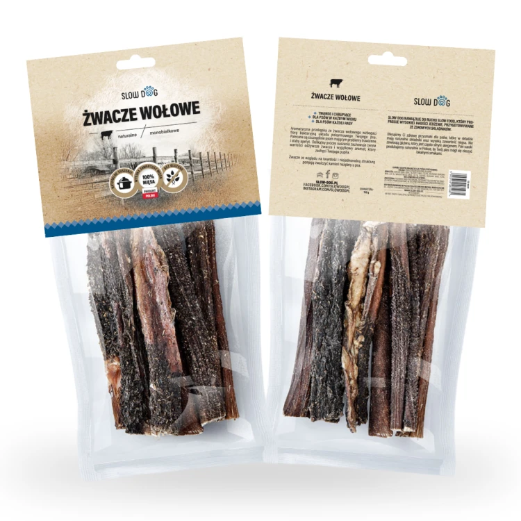 SLOW DOG Żwacze wołowe 150g Przysmak dla psa