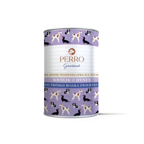 PERRO JUNIOR Gourmet Królik z dynią – karma mokra monobiałkowa formuła dla szczeniąt wszystkich ras 400g
