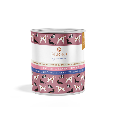 PERRO Gourmet Królik z marchewką karma mokra  dla psów dorosłych 800g