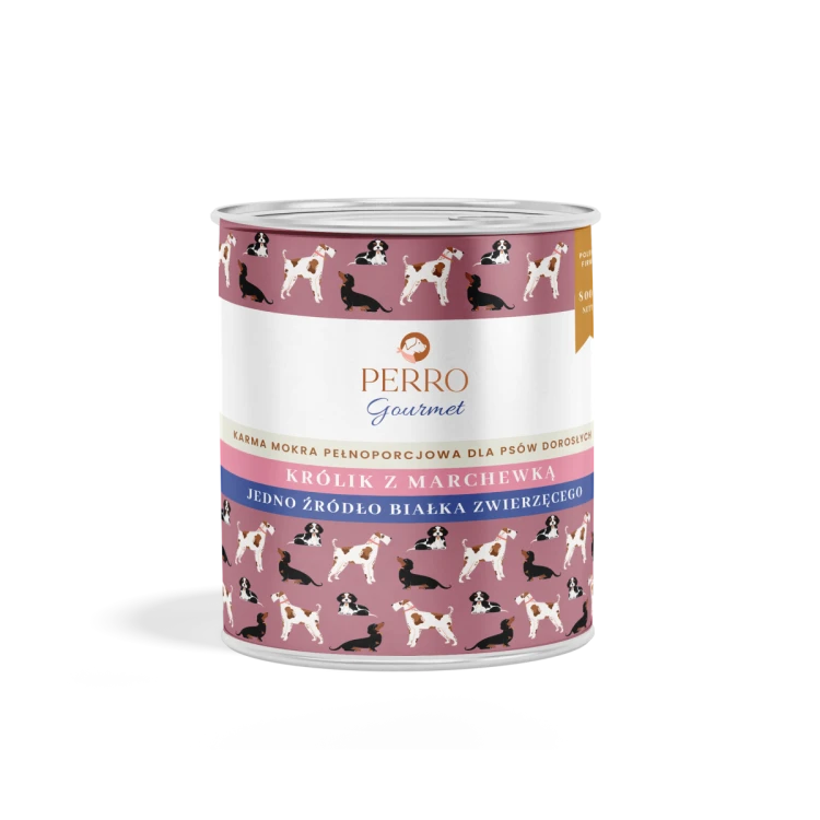 PERRO Gourmet Królik z marchewką karma mokra  dla psów dorosłych 800g