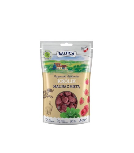 BALTICA Przysmaki treningowe Królik z maliną i miętą 100g