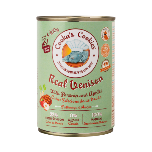 Cooka’s Cookies REAL VENISON Karma mokra dla psów z dziczyzną 400g
