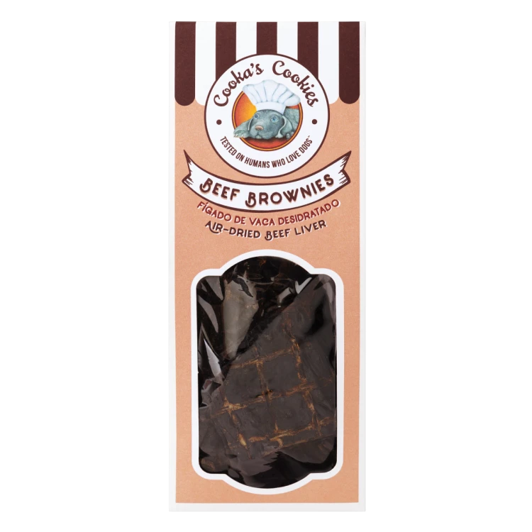 Cooka’s Cookies BEEF BROWNIES Przysmaki z wątroby wołowej 95g Przysmak dla psa