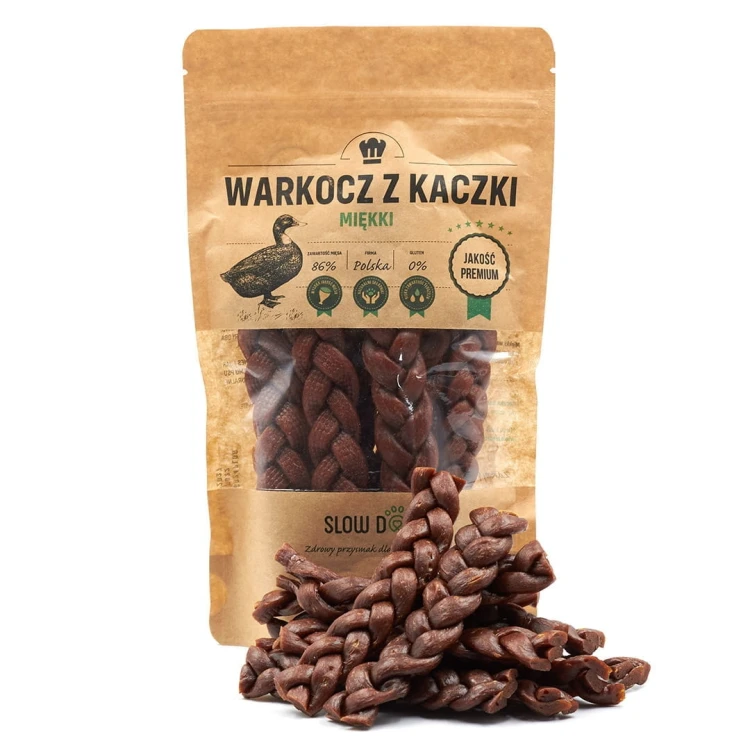 SLOW DOG Warkocz z kaczki miękki 250g Przysmak dla psa